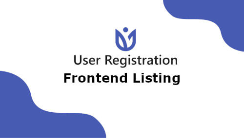 User Registration Frontend Listing